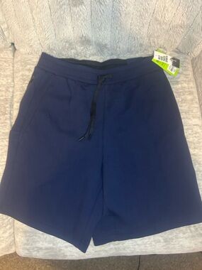 DSG Men's Navy Blue Fleece Athletic Drawstring Shorts